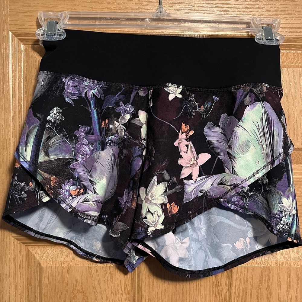 Calia Purple Floral Anywhere Flora Running Shorts
